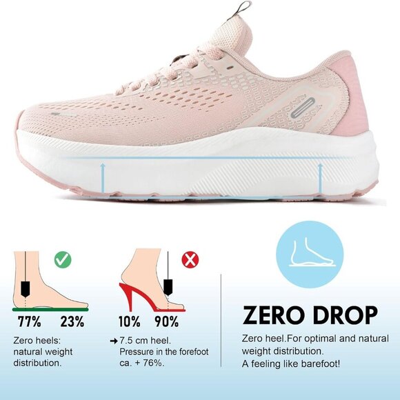 Wide Toe Box Shoes Women Arch Support Sneakers for Running Walking Athletic - Picture 3 of 6